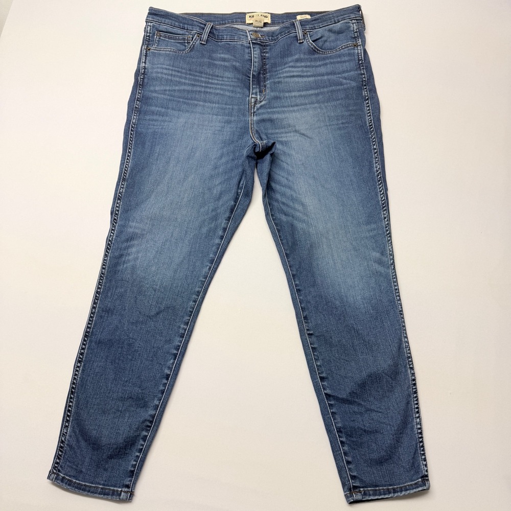 Kirkland Signature Womens High Rise Skinny Jeans Blue Size 18 Stretch Denim